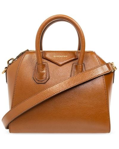 Givenchy Mini Antigona Leather Tote Bag - Brown
