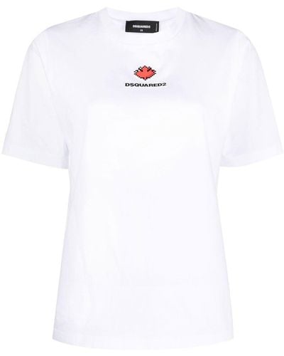DSquared² Logo-print Cotton T-shirt - Wit