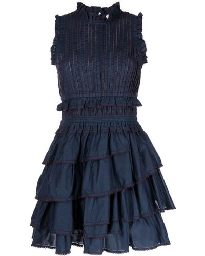 Sea Mable Mini-jurk Met Ruches - Blauw