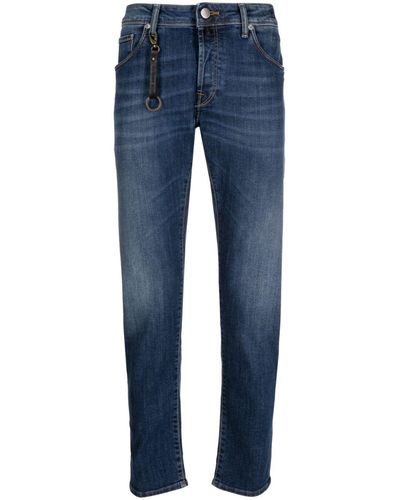 Incotex Pendant-detail Slim-fit Jeans - Blue