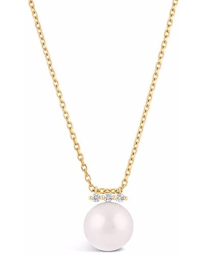 Dinny Hall 14kt Yellow Gold Shuga Large Pearl Diamond Pendant Necklace - Metallic