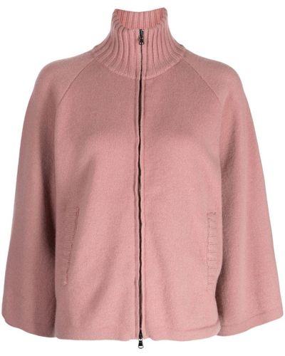 Pringle of Scotland Wool-blend Zip-up Cardigan - Pink