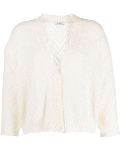 Peserico Open-knit V-neck Cardigan - White
