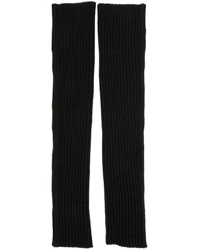 Cashmere In Love Lala Ribbed Knit Arm Warmers - Black