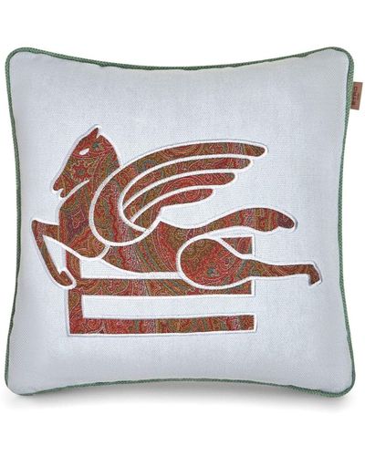 Etro Pegaso-embroidery cushion (45cm x 45cm) - Grigio