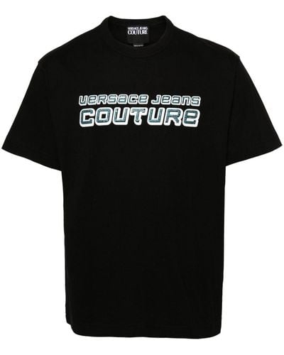 Versace Camiseta con logo de strass - Negro