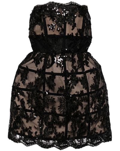 Alice + Olivia Gerda Sequin-embellished Minidress - Black