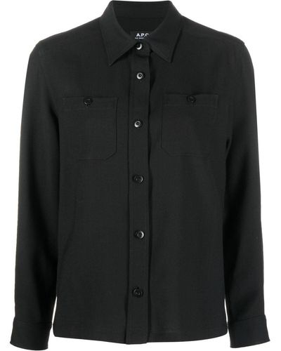 A.P.C. Chemise Chloé à manches longues - Noir