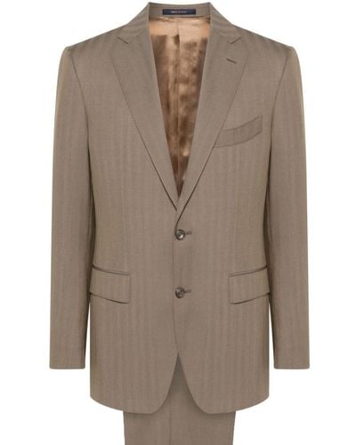BOGGI Single-breasted Wool Suit - Brown