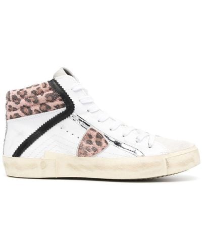 Philippe Model Prsx Animal-print High-top Sneakers - White