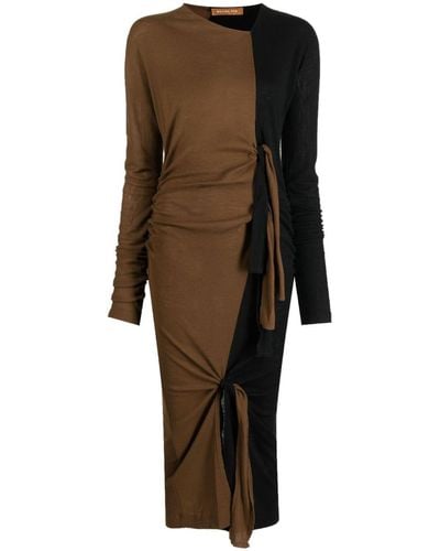 Rejina Pyo Robe bicolore à manches longues - Noir