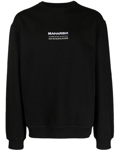 Maharishi Logo-embroidered Organic-cotton Sweatshirt - Black