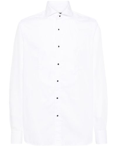 Tagliatore Katoenen Overhemd - Wit