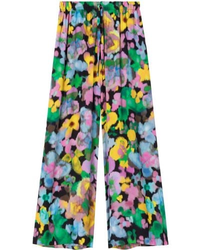 AZ FACTORY Pantalones Sunrise de corte ancho con motivo floral de x Lutz Huelle - Azul