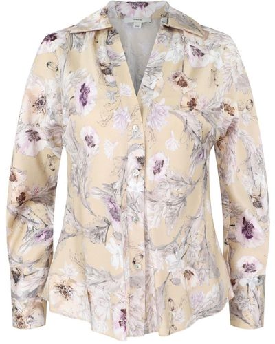 Vince Floral-print Silk Shirt - Natural