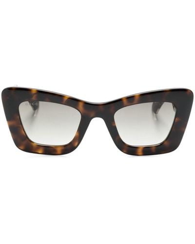 Gucci Tortoiseshell Cat-eye Sunglasses - Brown