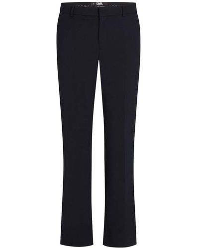 Karl Lagerfeld Mid-rise Tailored Trousers - Blue