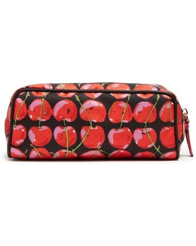 La DoubleJ Cherry-print Makeup Bag - Red
