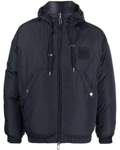 Emporio Armani Reversible Hooded Padded Jacket - Blue