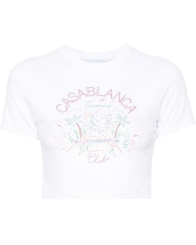 Casablancabrand Tennis Club-print Baby T-shirt - White