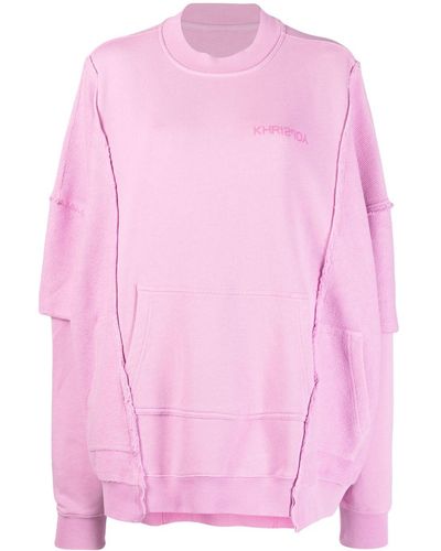 Khrisjoy Oversize Panelled Cotton Sweatshirt - Pink