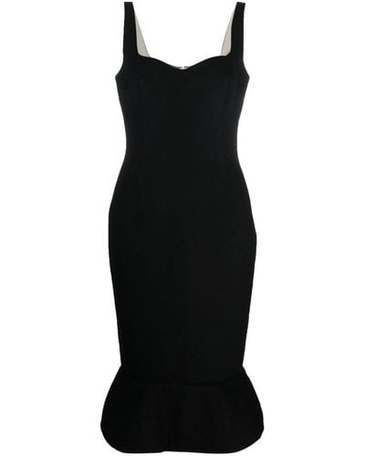 Marni Flared-hem Sleeveless Midi Dress - Black