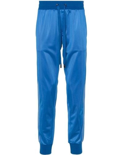 Dolce & Gabbana Drawstring-waist Side-stripe Track Pants - Blue
