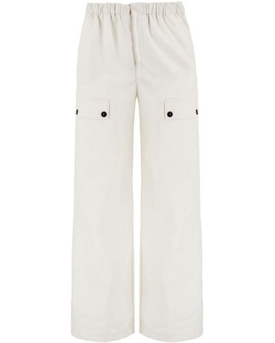 Ferragamo Pantalon ample en lin - Blanc