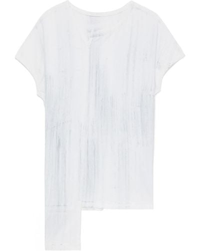 Y's Yohji Yamamoto Asymmetric-hem Cotton T-shirt - White