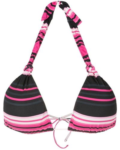 Clube Bossa Rings Striped Bikini Top - Pink