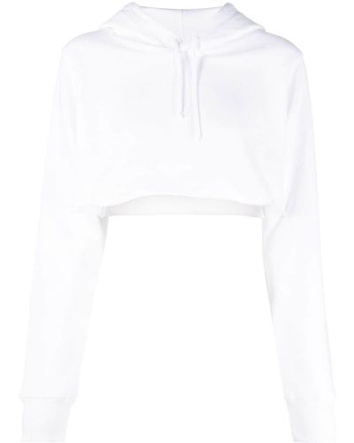 Givenchy Cropped Hoodie With Embroidered Logo - White