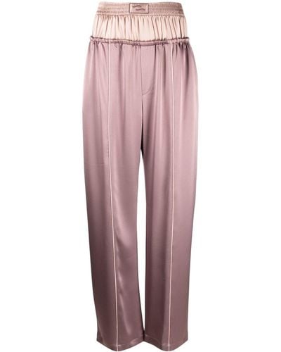 Ssheena Doublewaistband Satin-finish Trousers - Red