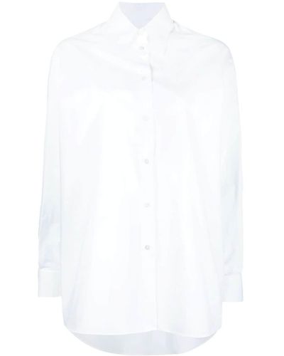 MM6 by Maison Martin Margiela Straight-point Collar Long-sleeve Shirt - White