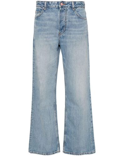 Ganni Halbhohe Straight-Leg-Jeans - Blau