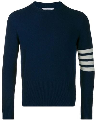 Thom Browne Kaschmirpullover mit Streifen - Blau