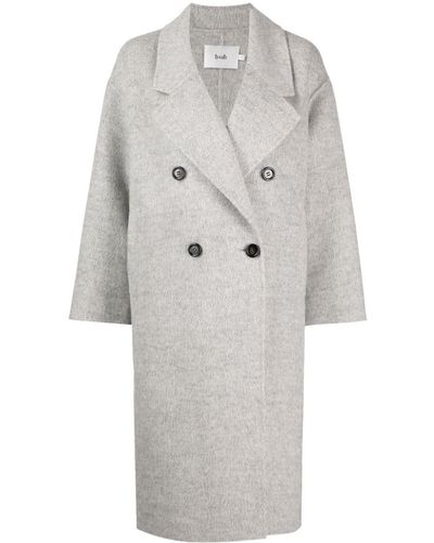 B+ AB Wide-lapels Double-breasted Coat - Gray