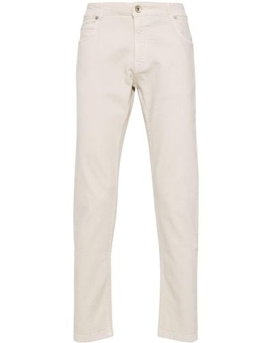 Eleventy Mid-rise Tapered-leg Jeans - Natural