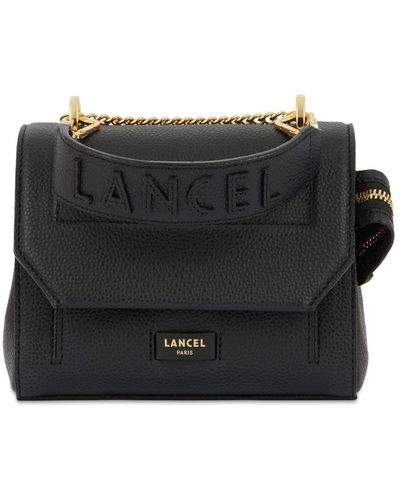 Lancel Medium Ninon De Leather Flap Bag - Black