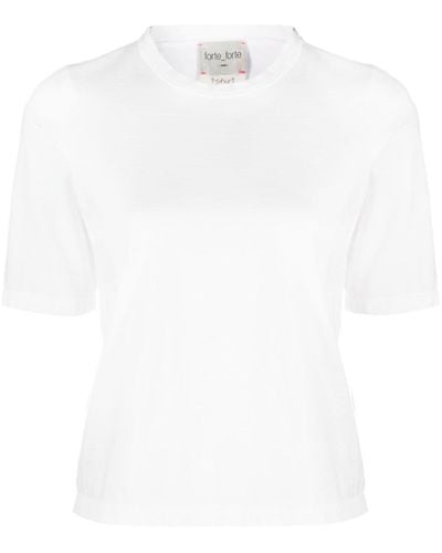 Forte Forte T-shirt en coton à design uni - Blanc