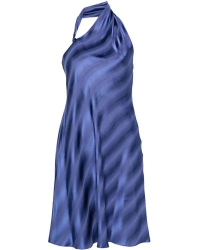 Emporio Armani Cowl-neck Satin Midi Dress - Blue