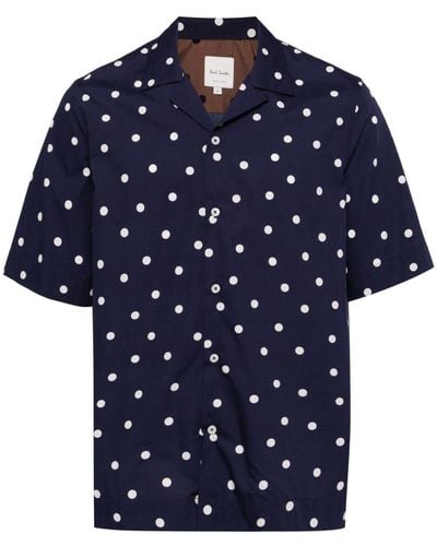 Paul Smith Polka Dot-print Cotton Shirt - Blue