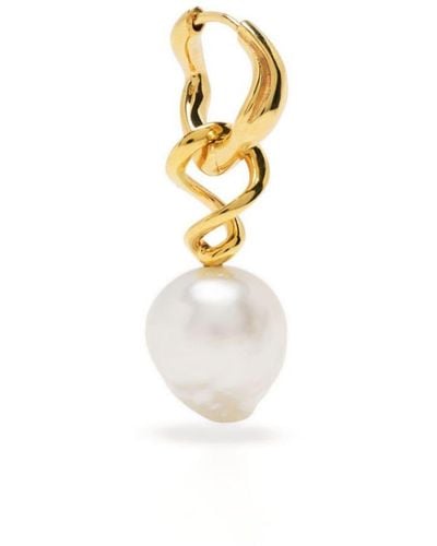 Maria Black Boucle d'oreille Anila à perle pendante - Blanc