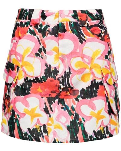 JNBY Floral-print A-line Miniskirt - Multicolour