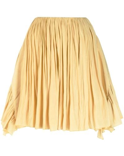 Lanvin Asymmetrical Pleated Miniskirt - Metallic