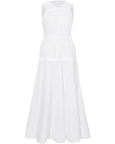 Proenza Schouler Libby Ruched-detail Cotton Dress - White