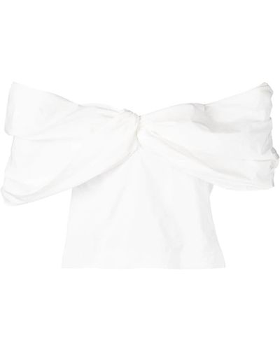 Rosie Assoulin Haut Farfalle-n à épaules dénudées - Blanc