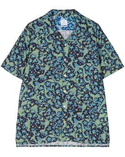 PS by Paul Smith Bold Florals Print T-shirt - Blue
