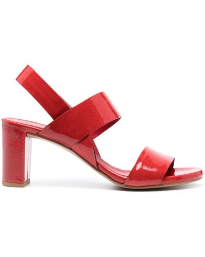 Roberto Del Carlo 75mm Patent Leather Sandals - Red