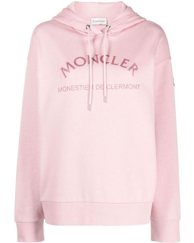 Moncler Hoodie Met Logoprint - Roze