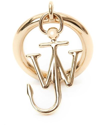 JW Anderson Ring mit JW Anchor-Anhänger - Weiß